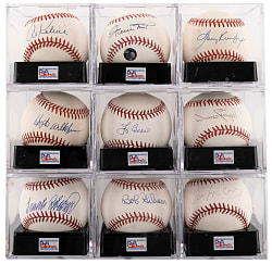Hall of Fame Single-Signed Baseball Collection (13) with Mays, Koufax, Ashburn - All PSA/DNA Graded