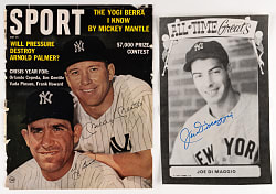 New York Yankees Hall of Fame Signed Flats Pair with DiMaggio & Mantle/Berra