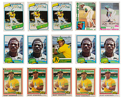 1980-1986 Rickey Henderson Collection (47) with (3) Rookies