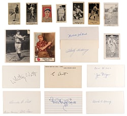1916-1955 Interesting Type Card Collection (10) with Corresponding Signed Index Cards (18 Total Items)
