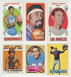 1956-1973 Football & Basketball Collection (47) with Chamberlain, Maravich, Simpson & West