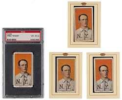 1909-1911 T206 White Border Fred Tenney Quartet with PSA VG-EX 4 & (3) 2002 Topps 206 Buybacks - All Different Backs