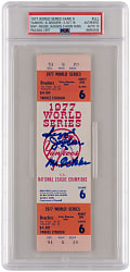 Reggie Jackson Signed 1977 World Series Game 6 Clincher Full Ticket - Jackson 3 Home Runs/Series MVP - PSA/DNA Autograph Grade 10/Ticket Authentic