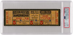 1946 Boston Red Sox vs. St. Louis Cardinals World Series Game 5 Punched Full Ticket - Ted Williams Only Postseason RBI - PSA Authentic