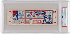 1964 St. Louis Cardinals vs. New York Yankees World Series Game 1 Full Ticket PSA EX-MT 6 - Whitey Ford Last World Series Game (#22)
