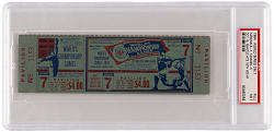 1964 World Series Game 7 St. Louis Cardinals Clincher Full Ticket vs. New York Yankees with Mantle Record Home Run #18 - PSA NM 7