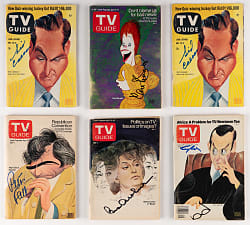 1950s-1980s Signed TV Guide Collection (34) Including Several Al Hirschfeld Covers