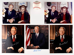 Gerald & Betty Ford Signed Baseball, Photograph & Magazine Collection (24) with (5) Dual-Signed