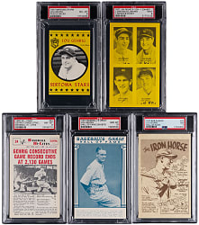 1960-1977 Lou Gehrig Oversized PSA Graded Cards (5) with GEM MINT 10