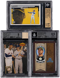 1978-2022 Baseball Hall of Fame & Superstar Graded Cards (23) with Mickey Mantle Game-Used Bat & Ichiro Suzuki Rookie