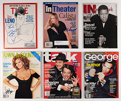 Actors/Entertainers Signed Magazines (40) with (47) Signatures including Denzel Washington & Ben Stiller, Sophia Loren