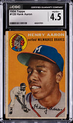 1954 Topps #128 Hank Aaron Rookie CGC VG/EX+ 4.5