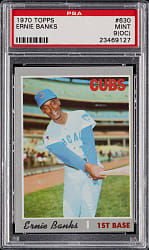 1970 Topps #630 Ernie Banks PSA MINT 9 (oc)