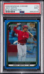 2008 Bowman Chrome #194 Joey Votto Rookie Blue Refractor #/150 PSA MINT 9