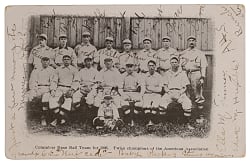1906 American Association Champion Columbus Senators Team Photograph Postcard