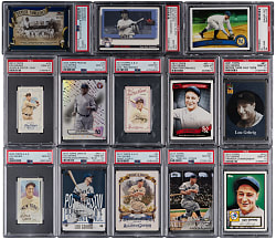 2001-2024 Lou Gehrig PSA GEM MINT 10 Graded Inserts (24) - All Population 9 or Lesser