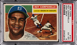 1956 Topps #101 Roy Campanella Gray Back PSA EX-MT 6