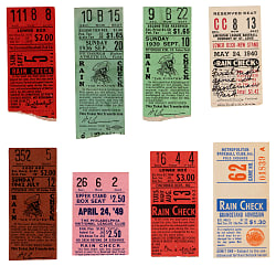 1920s-1960s Interesting Ticket Collection (13) with Clemente 3 Home Run Game, Mays Shortstop Game, Campanella Tribute & Ashburn 1st 1949 Homerun