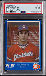 1980 WBTV Charlotte O's Blue Border #16 Cal Ripken Jr. Minor League PSA VG-EX 4