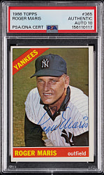 Signed 1966 Topps #365 Roger Maris PSA/DNA Auto 10 Grade