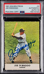 Signed 1961 Golden Press #9 Joe DiMaggio PSA/DNA Auto Grade 10