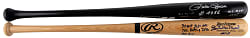 Stan Musial & Pete Rose Signed Stat Bat Pair (13 Total Inscriptions) - Individual Certification
