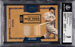 2008 Playoff Prime Cuts Timeline Materials #32 Lou Gehrig Combo #1/3 - BGS MINT 9