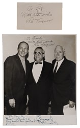 Pie Traynor Signed Pair with Dual-Signed Photograph - PSA/DNA LOA & Index Card - JSA LOA
