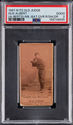 1887 N172 Old Judge #1-2 Gus Albert PSA GOOD 2