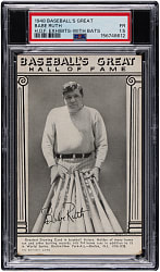 1948 Baseball's Greats Hall of Fame Exhibits Babe Ruth with Bats PSA FAIR 1.5