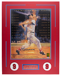 Ted Williams Signed Matted Lithograph - Full PSA LOA & Green Diamond COA