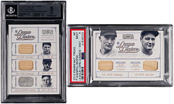 2012 National Treasures League Leaders Hall of Fame Game-Used Pair with Lou Gehrig - Both MINT 9