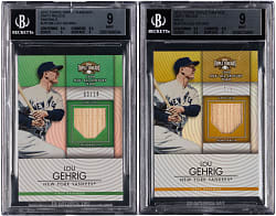 2012 Topps Triple Threads Unity Relics #168 Lou Gehrig BGS MINT 9 Graded Pair - Both #/18 or Lesser