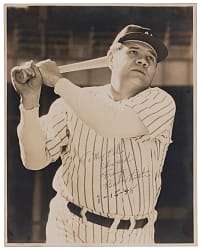 1948 Babe Ruth Signed Original Matte Photograph - Full Beckett