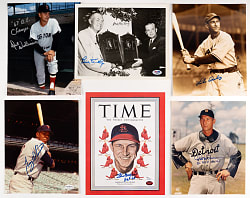 Hall of Fame Signed Photographs (8) with Bill Dickey/Bill Terry Dual-Signed
