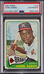 Signed 1965 Topps #170 Hank Aaron PSA/DNA Authentic