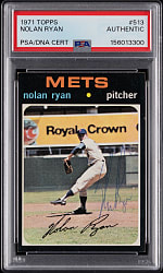Signed 1971 Topps #513 Nolan Ryan PSA/DNA Authentic