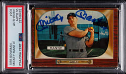 Signed 1955 Bowman #202 Mickey Mantle PSA/DNA Auto Grade 10!