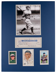 1942 Fred Clarke Signed Check Matted Display