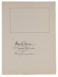 Harry Truman, Bess W. Truman & Margaret Truman Triple-Signed Stationery Sheet