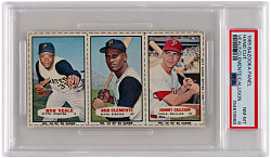 1965 Bazooka Panel Bob Veale/Roberto Clemente/Johnny Callison Hand Cut PSA NM-MT 8