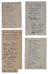 1937 & 1938 MLB Team-Signed Sheets (4) with (50) Total Signatures Including Rookie Era Bob Feller, Vince DiMaggio & Many Early Deceased