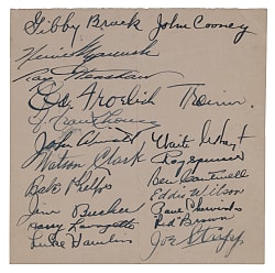 1937 Brooklyn Dodgers Team-Signed Sheet with (19) Signatures Including Waite Hoyt & Heinie Manush