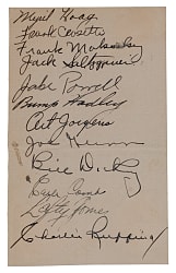 1937 World Champion New York Yankees Team-Signed Sheet with (12) Signatures Including Dickey, Combs, Ruffing & Gomez