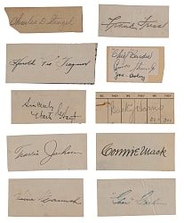 Hall of Fame Signed Cuts Collection (10) with Bender, Traynor, Mack, Frisch & Stengel