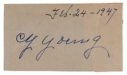 1947 Cy Young Signed & Dated Cut with Full JSA LOA