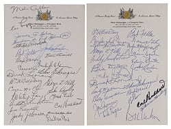 1965-1976 Baseball Hall of Fame Induction Weekend Alumni/Inductee/Guest Multi-Signed Sheets (2) with (48) Total Signatures