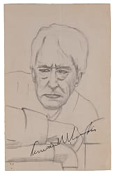 Kenesaw Mountain Landis Signed Original Sketch - Full JSA LOA