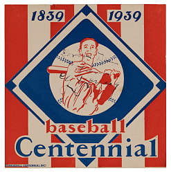 1939 Cy Young Signed Baseball Centennial Sticker with Full JSA LOA