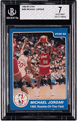 1984-1985 Star Basketball #288 Michael Jordan 1985 Rookie-of-the-Year BGS NM 7
